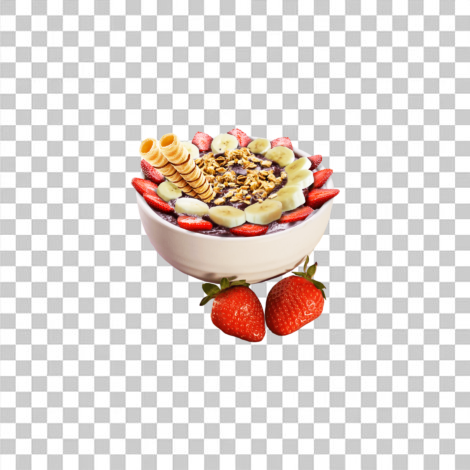 Açai com morango e banana sem fundo PNG