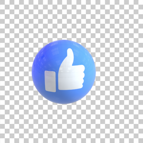 Like Curtida Facebook 3D PNG