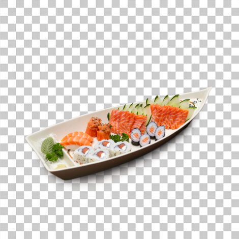 Barca de sushi oriental png