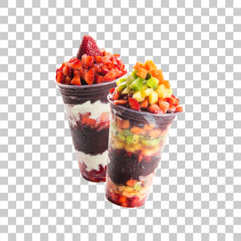 Copo de açaí com frutas PNG