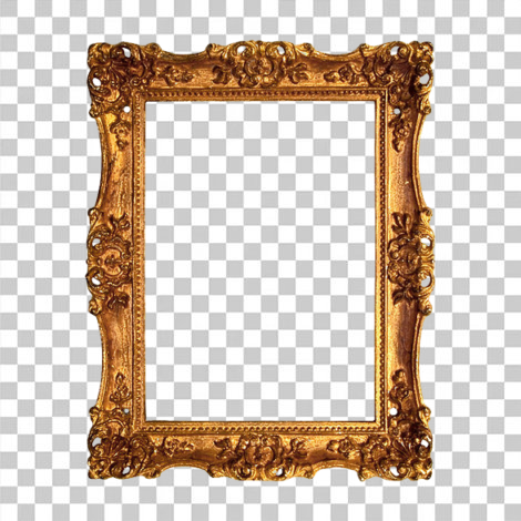 Moldura quadro dourado png