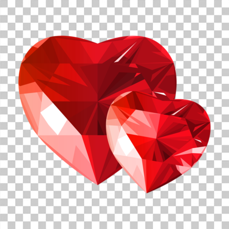 Coração de diamante transparente png