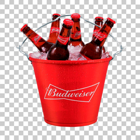 Balde de budweiser cerveja transparente png