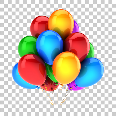 Balões coloridos, bexiga aniversário transparente png