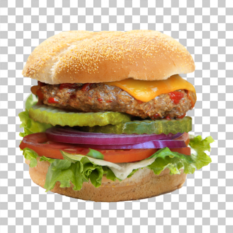 Hambuguer com salada imagem sem fundo png