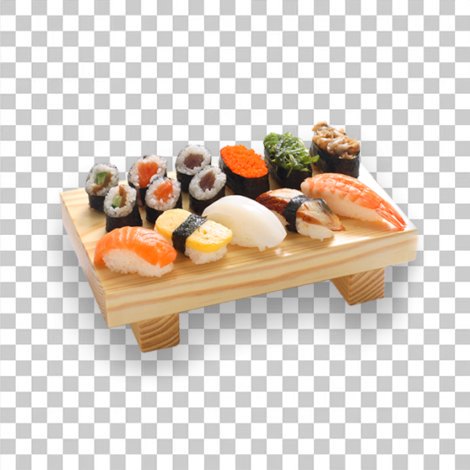 Tábua de sushi, comida japonesa png