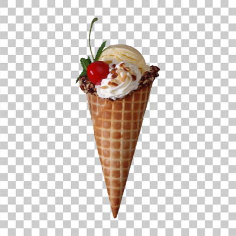 Sorvete de casquinha com fruta png