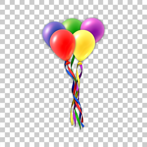 Balões de aniversário coloridos transparente png