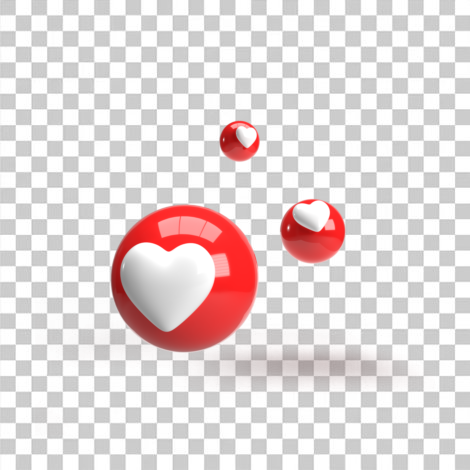 Emoji 3d like coração transparente png