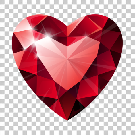 Coração de diamante vermelho png