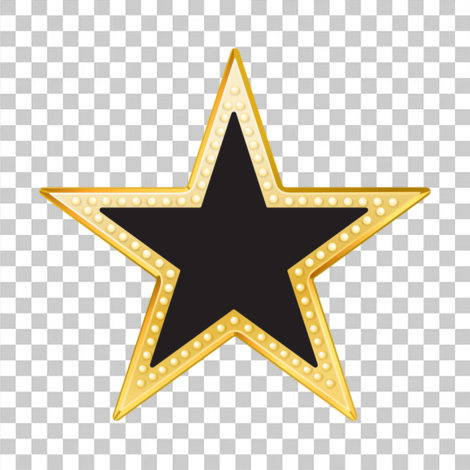 Estrela dourada com preto sem fundo, estrela transparente png