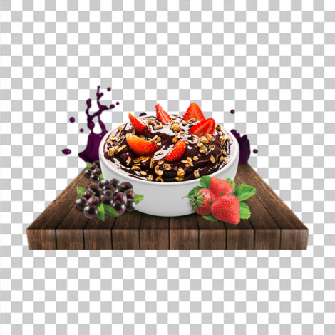 Açaí com morango sem fundo png