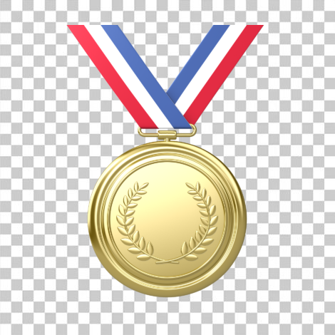 Medalha dourada transparente png