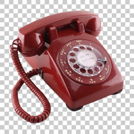 Telefone antigo vintage vermelho transparente png