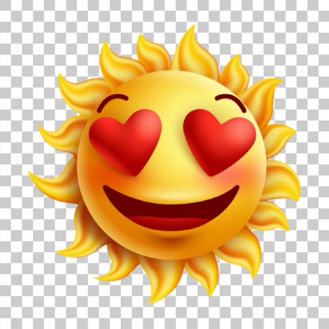 Emoji do sol apaixonado transparente em PNG