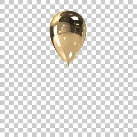 Balão dourado transparente em png