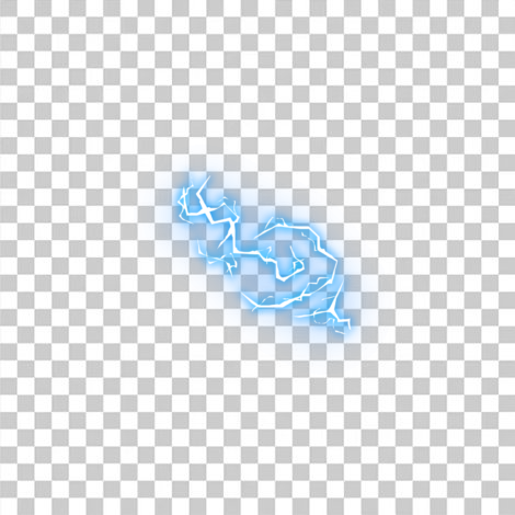 Efeito raio azul relâmpago transparente png