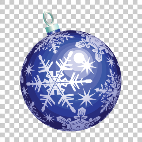 Enfeite bola de natal azul em png